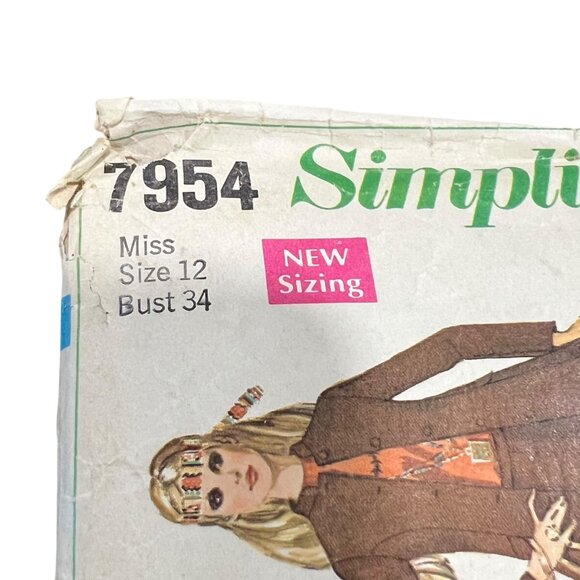 Simplicity 7954 Misses Bell-Bottom Pants & Jacket Sewing Pattern Size 12 Bust 34 - Picture 4 of 4